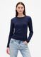 Blue long-sleeve shirt in stretch cotton and modal_0