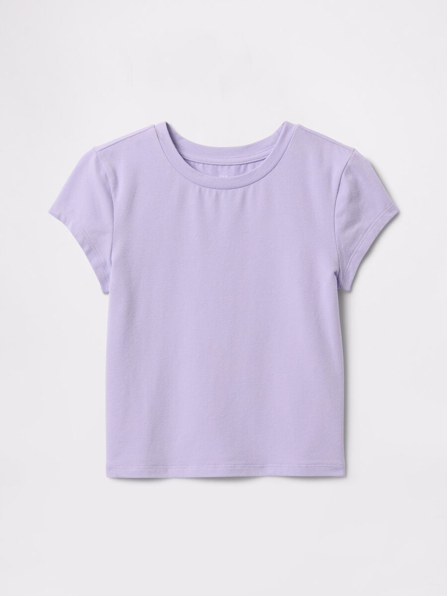 Purple T-shirt in stretch cotton_2