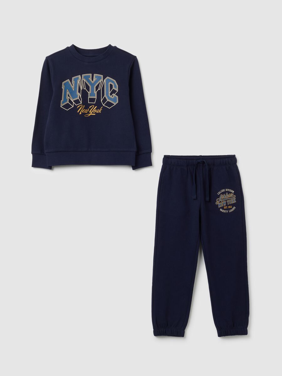 Boys' blue cotton tracksuit regular fit_0