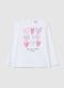 Girls' white pure cotton regular fit top with print_0