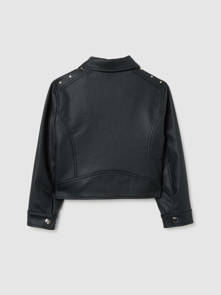Girl's Black Regular Fit Jacket_1