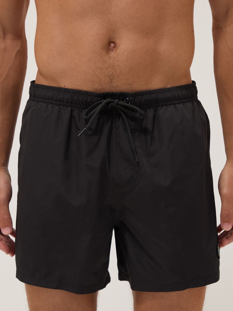 Boxer mare nero con vita elasticizzata e coulisse_1