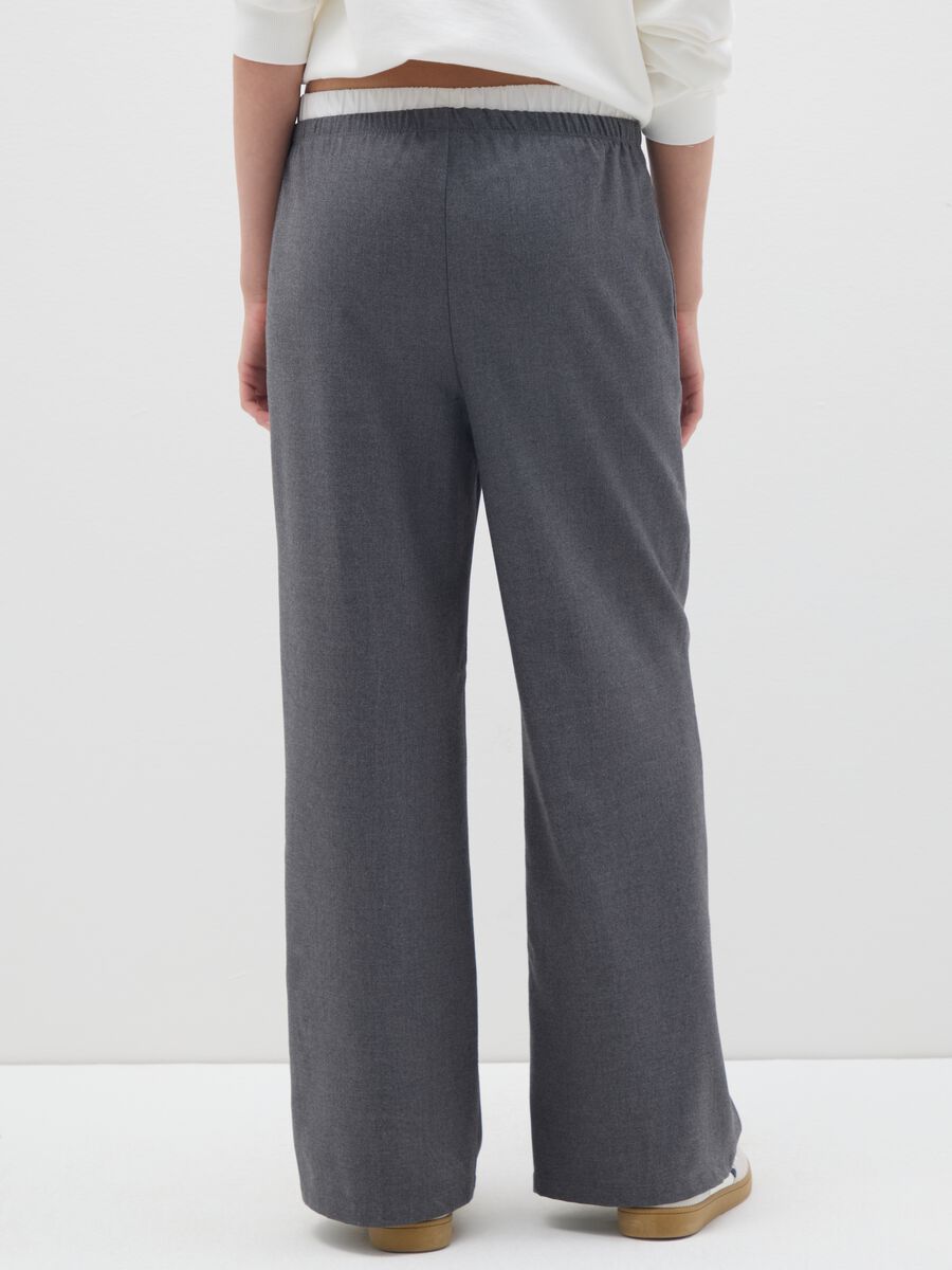 Wide Leg Grey Mix Trousers_3