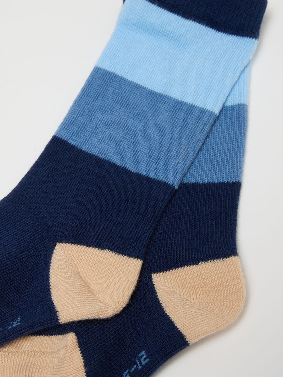 Pack of three long cotton blend baby socks in assorted colours_2