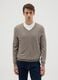Beige mixed regular fit sweater_1