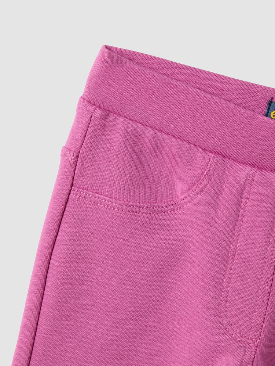 Treggings rosa flare in cotone organico elasticizzato_2