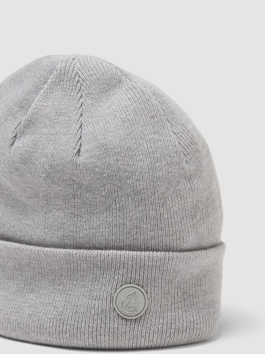 Grey cotton-blend jersey knit hat_1