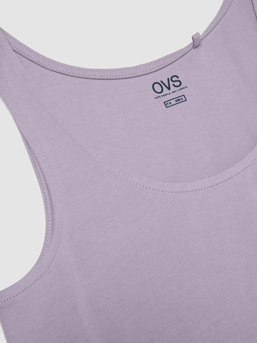 Purple Stretch Cotton Regular Fit Vest_1