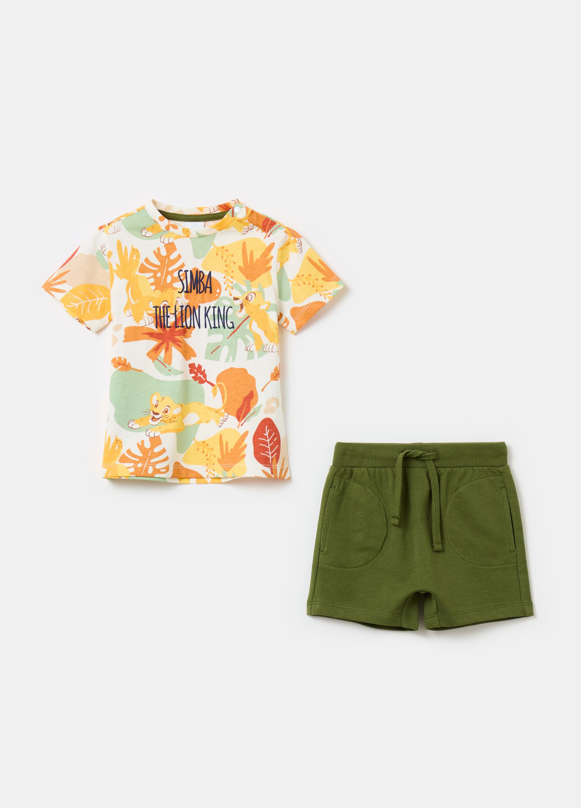 Jogging set in cotone con stampa Il Re Leone
