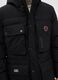 Black padded regular fit jacket with hood and buttons_3
