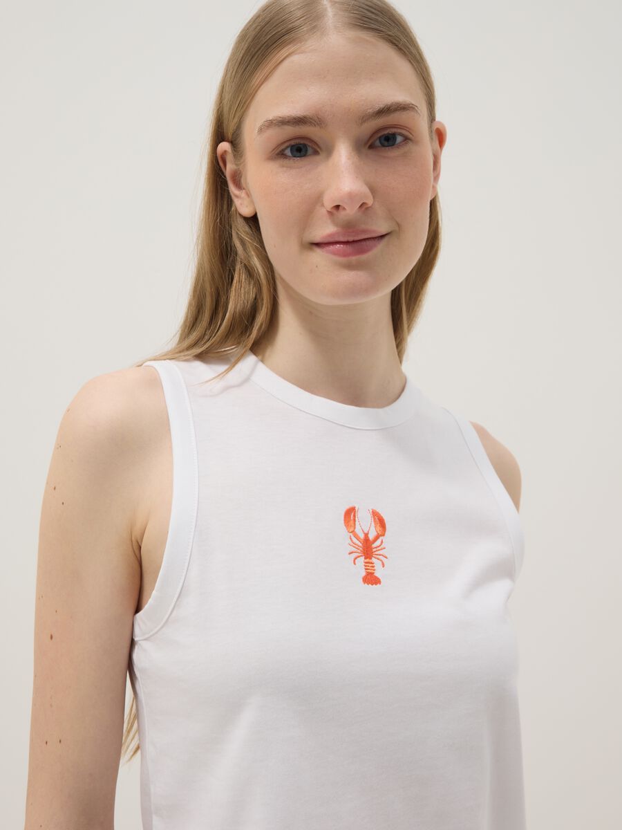 Multicolour pure cotton short pyjamas, regular fit, with embroidery_3