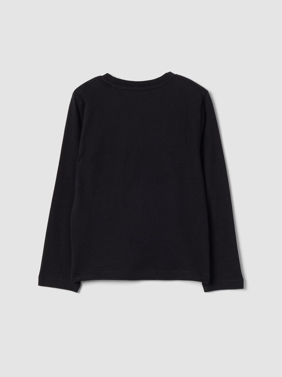 T-shirt nera girocollo in puro cotone organico_1