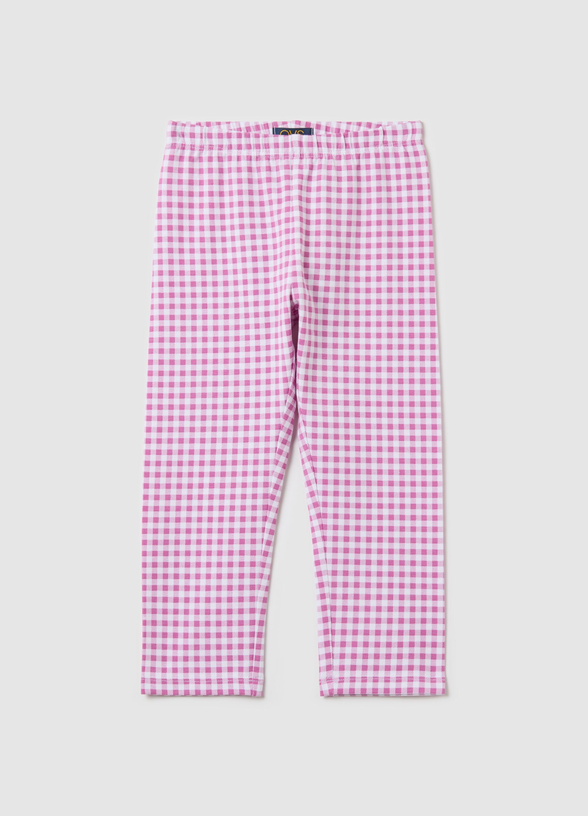 Three-quarter leggings in stretch cotton