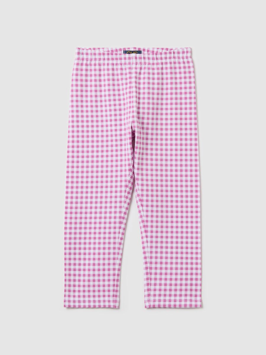 Three-quarter leggings in stretch cotton_0