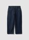 Blue denim jeans in pure cotton, baggy fit_4
