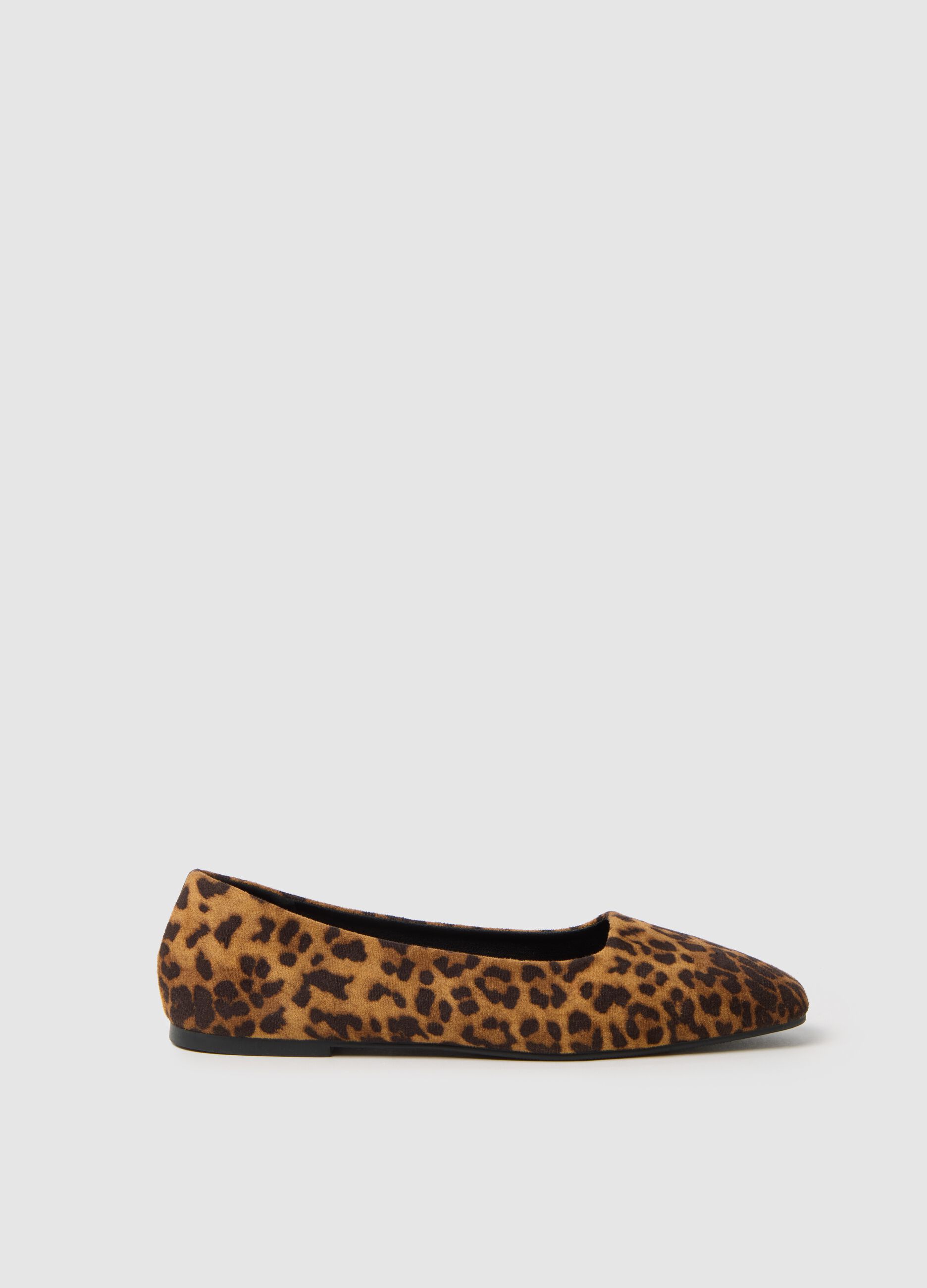 Ballerine in tessuto multicolor leopardate