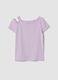 T-shirt viola in cotone organico con spalla scoperta_3