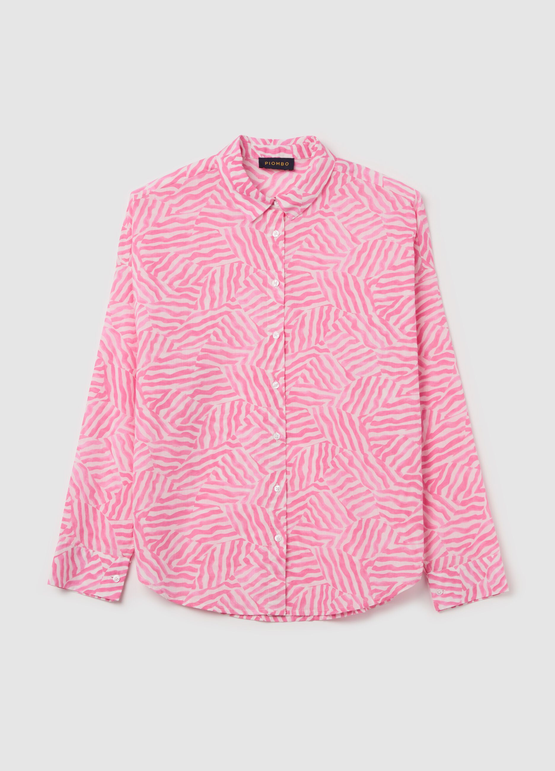 Camicia in cotone con stampa fantasia