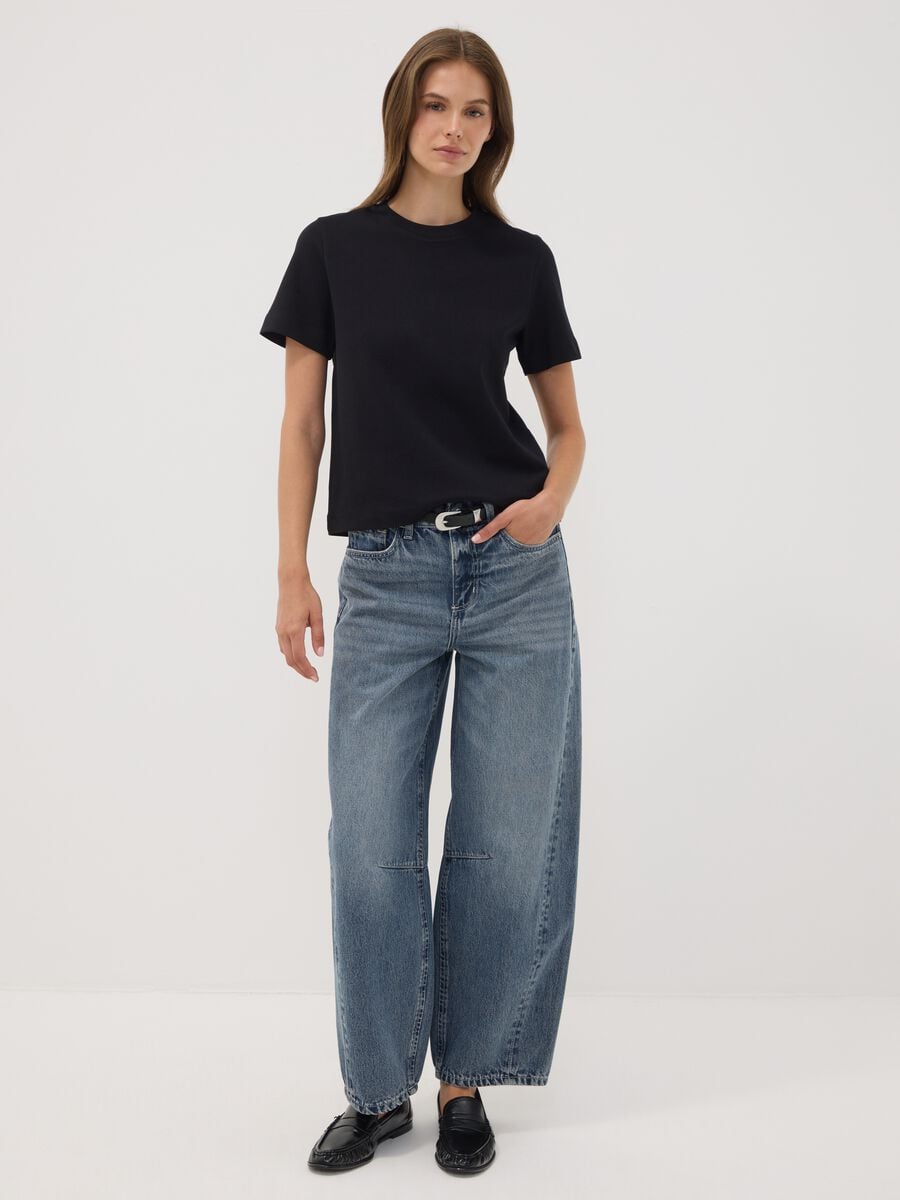 Jeans denim in puro cotone balloon fit_0