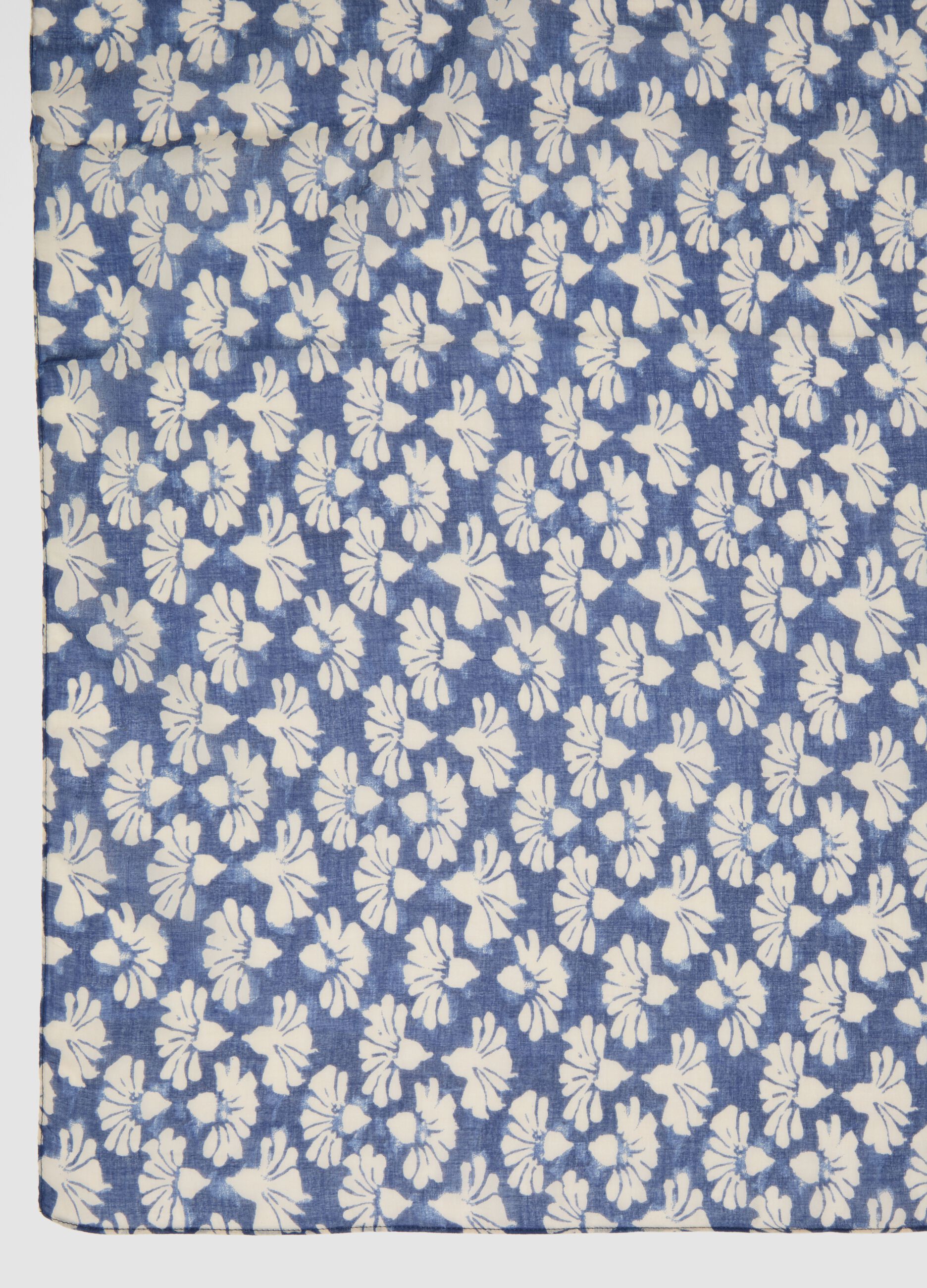 Blue pure cotton sarong with floral print