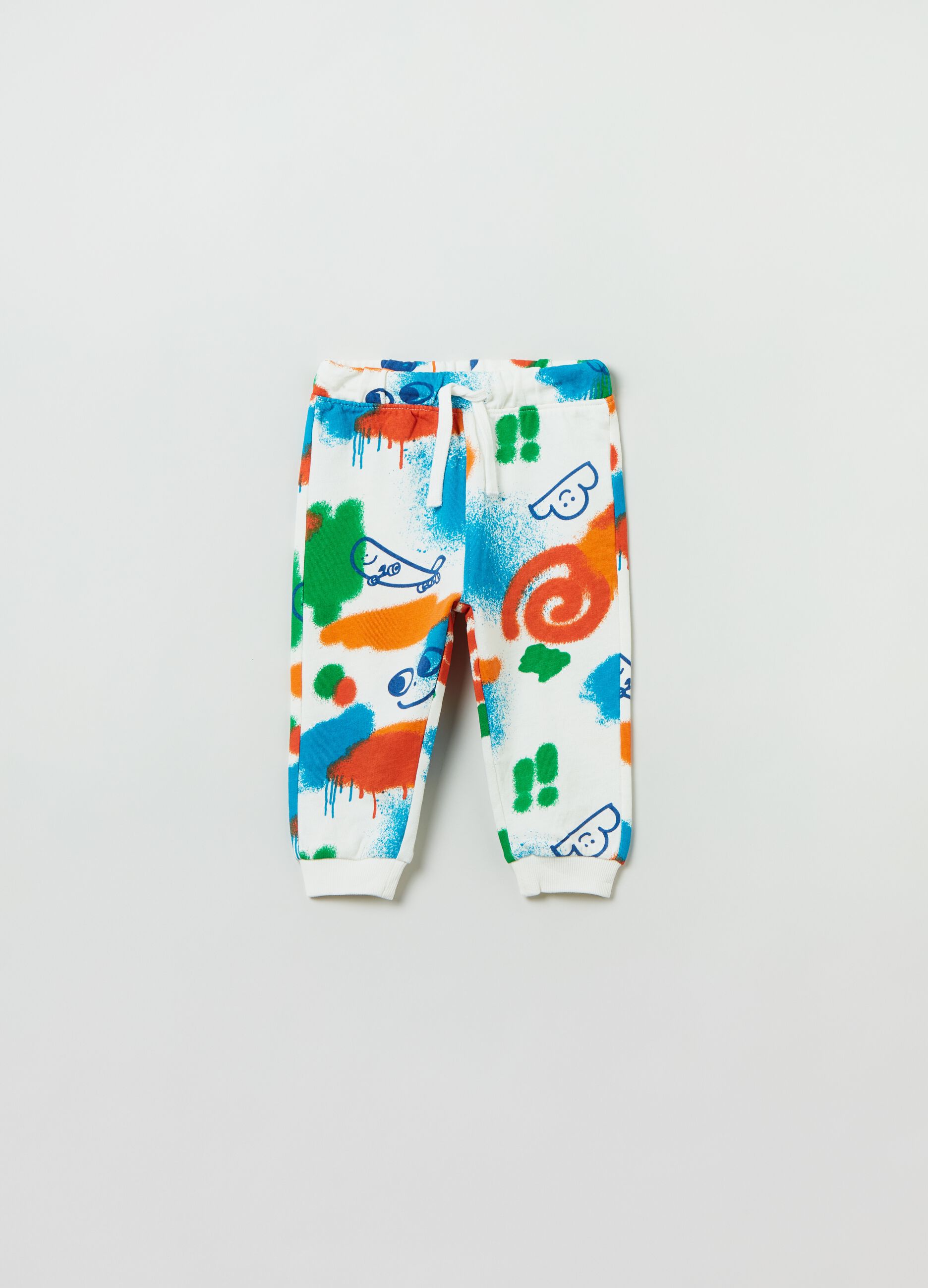 Joggers in felpa con coulisse e stampa _0
