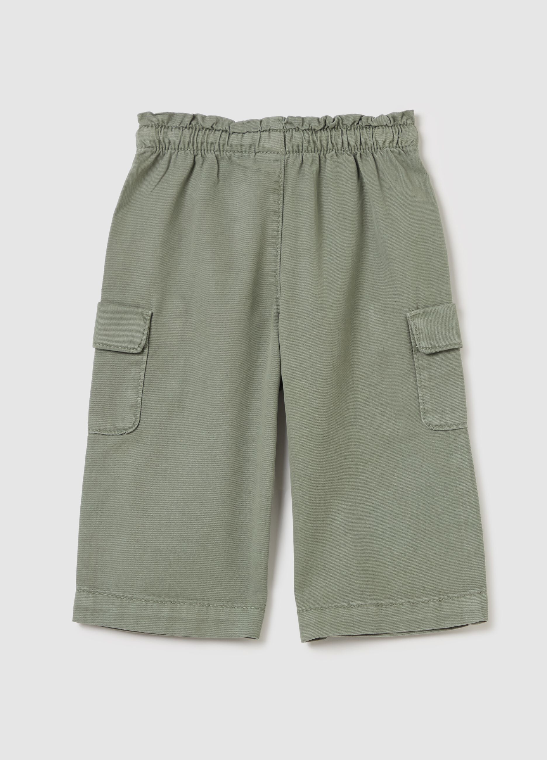Cargo trousers in cotton and Lyocell with drawstring