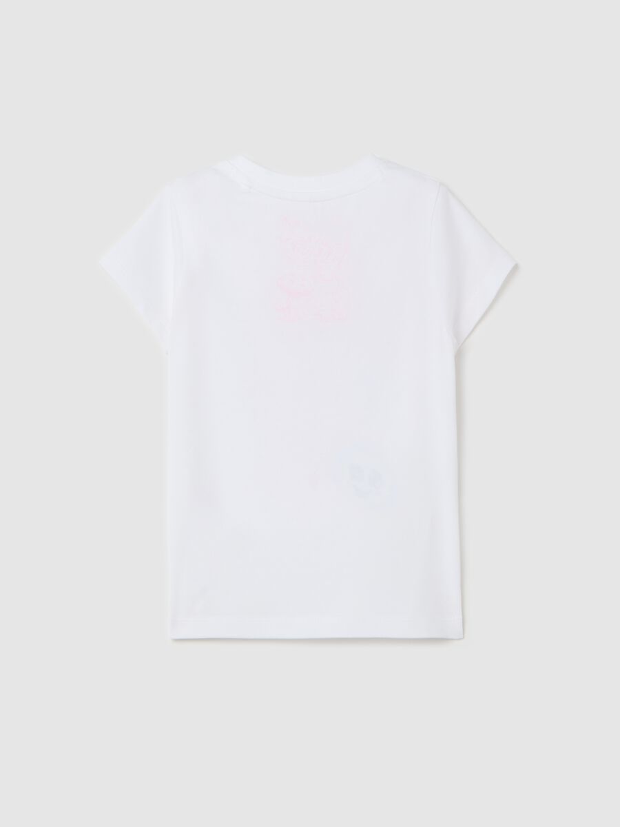 T-shirt with flowers print and lettering embroidery_1