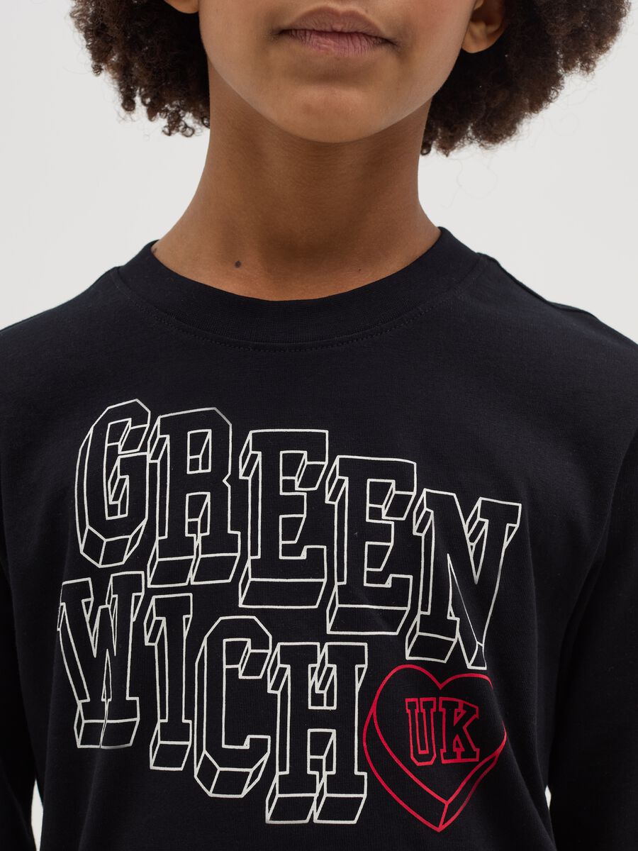 T-shirt maniche lunghe in cotone con stampa _2