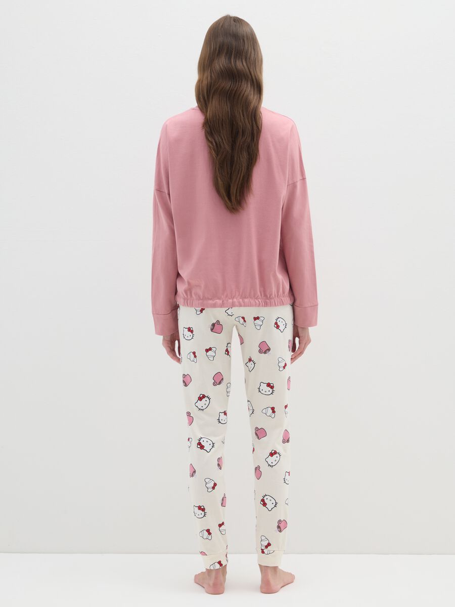 Pink cotton pyjamas with Hello Kitty prints_2