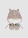 Grey Winnie the Pooh baby hat and booties set_0