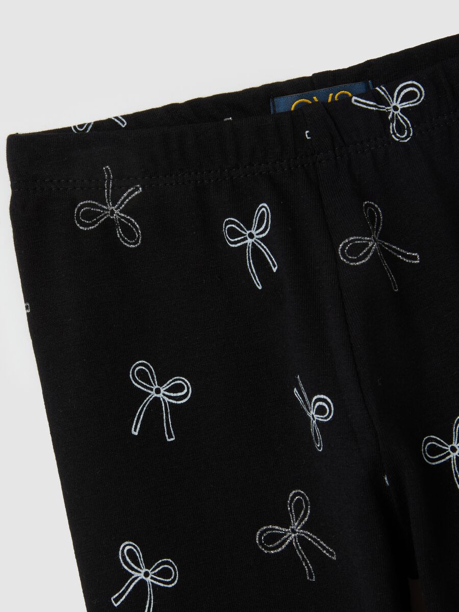 Girls' black skinny fit cotton leggings_2