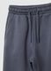 Children's navy blue pure cotton trousers with regular fit and elasticated waist_2