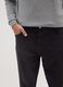 Black regular fit stretch cotton trousers_3