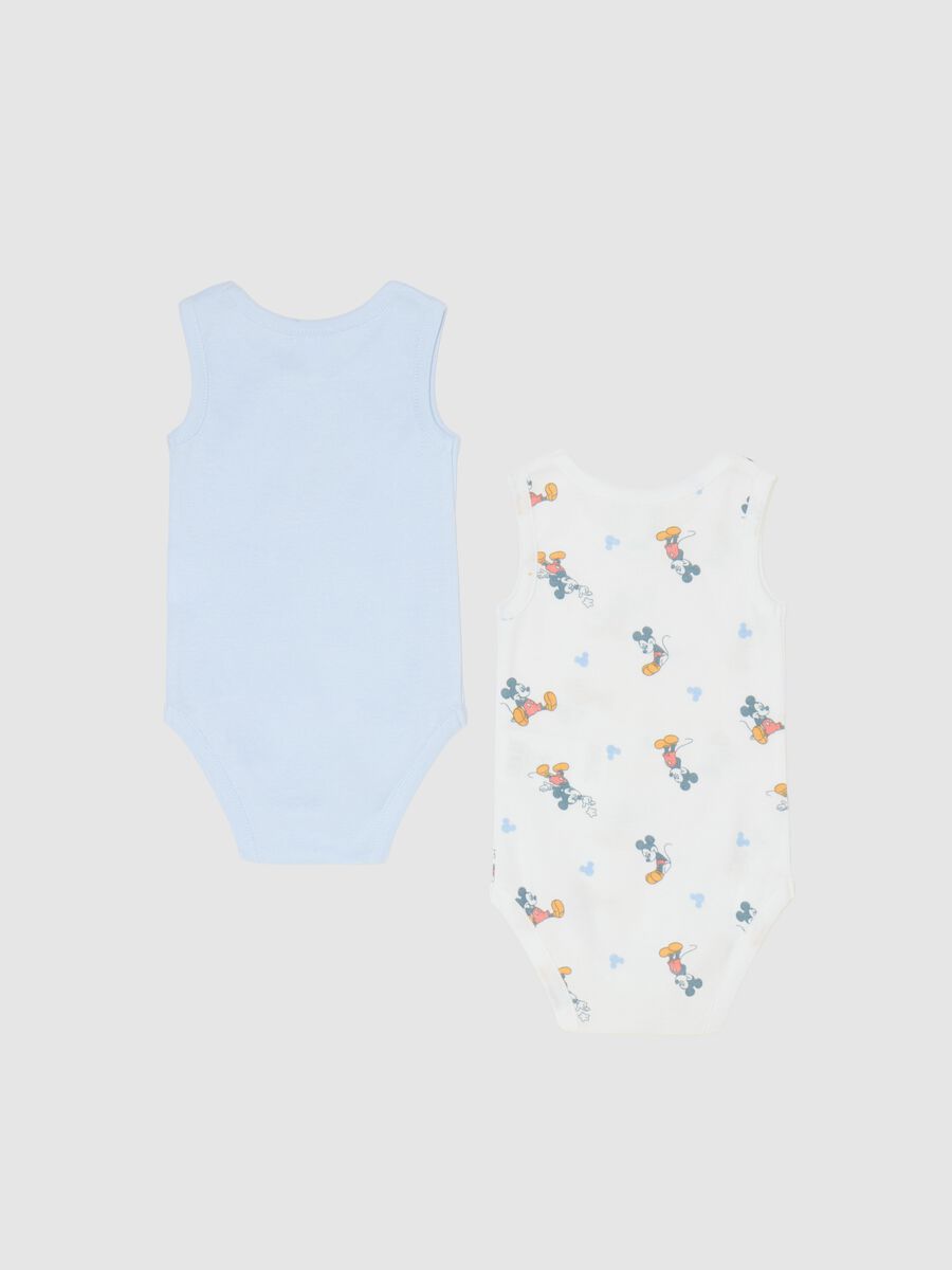 Two-pack sleeveless bodysuits with Mickey Mouse print_1