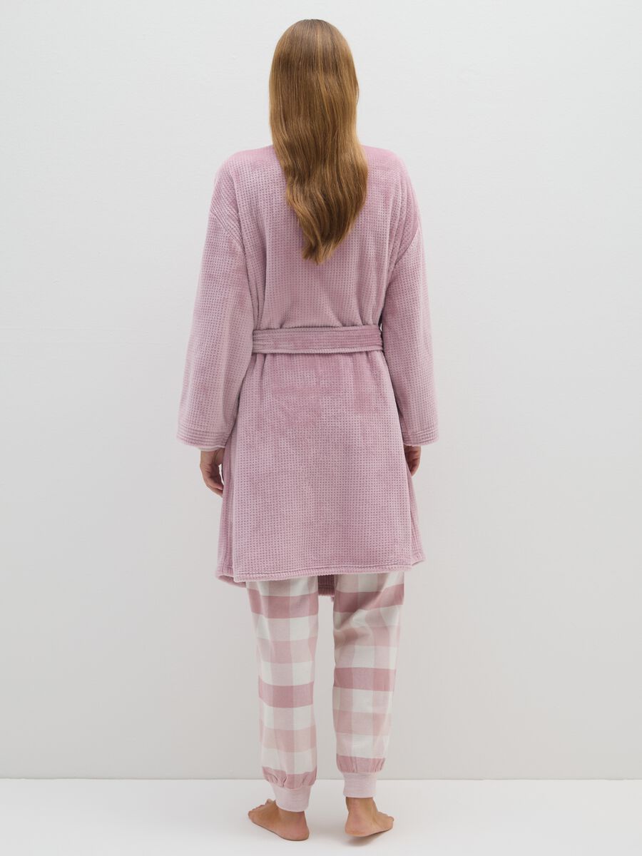 Pink robe with pockets and waist belt_2