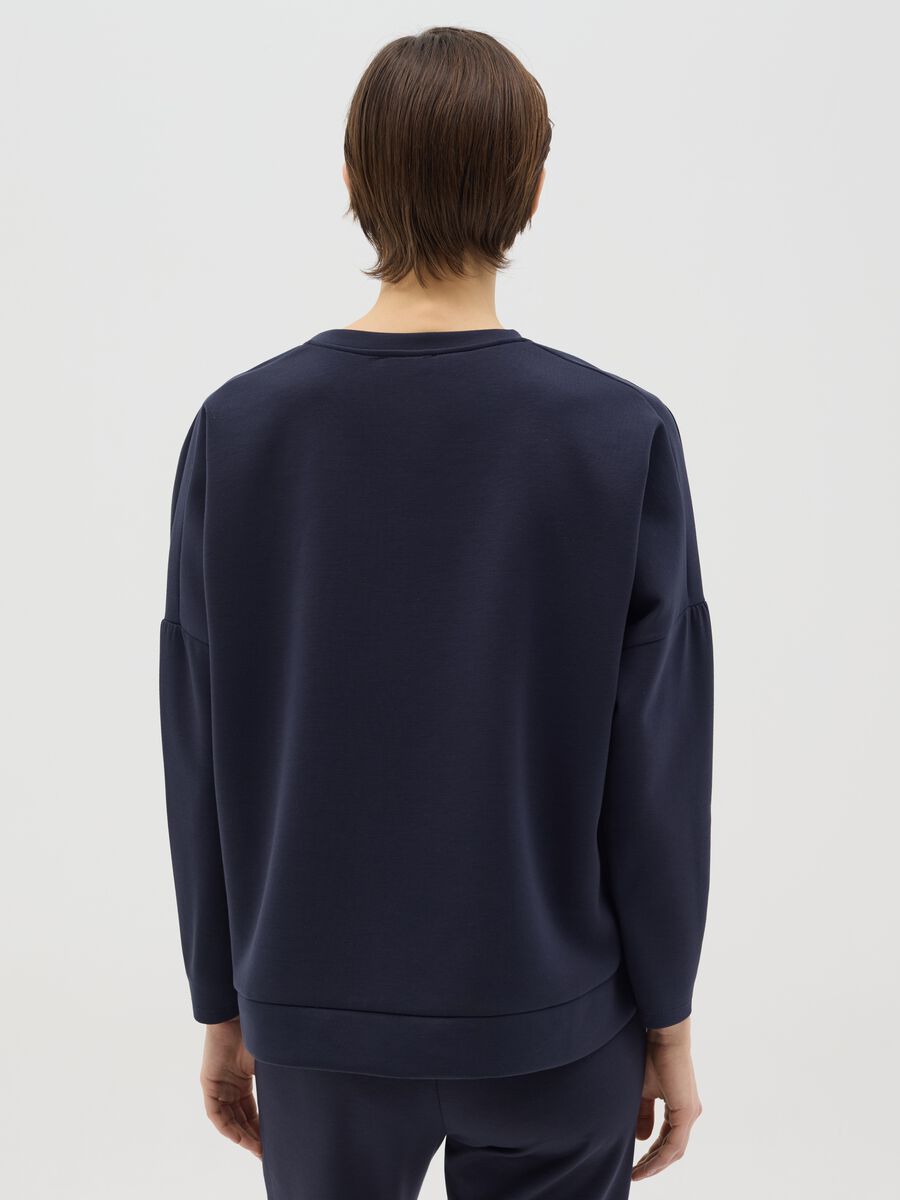 Blue top with layered-effect hem_2