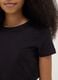 Girls' black cotton blend T-shirt regular fit_2