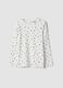 White organic stretch cotton T-shirt with pattern_0