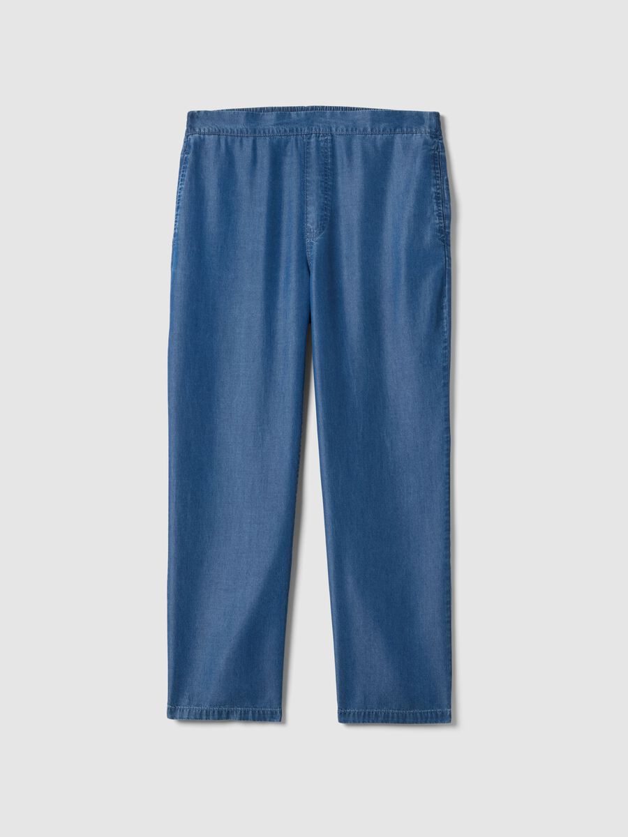 Pantaloni jogger in puro lyocell blu regular fit_4