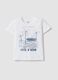 White pure cotton regular fit kids' t-shirt with print_0