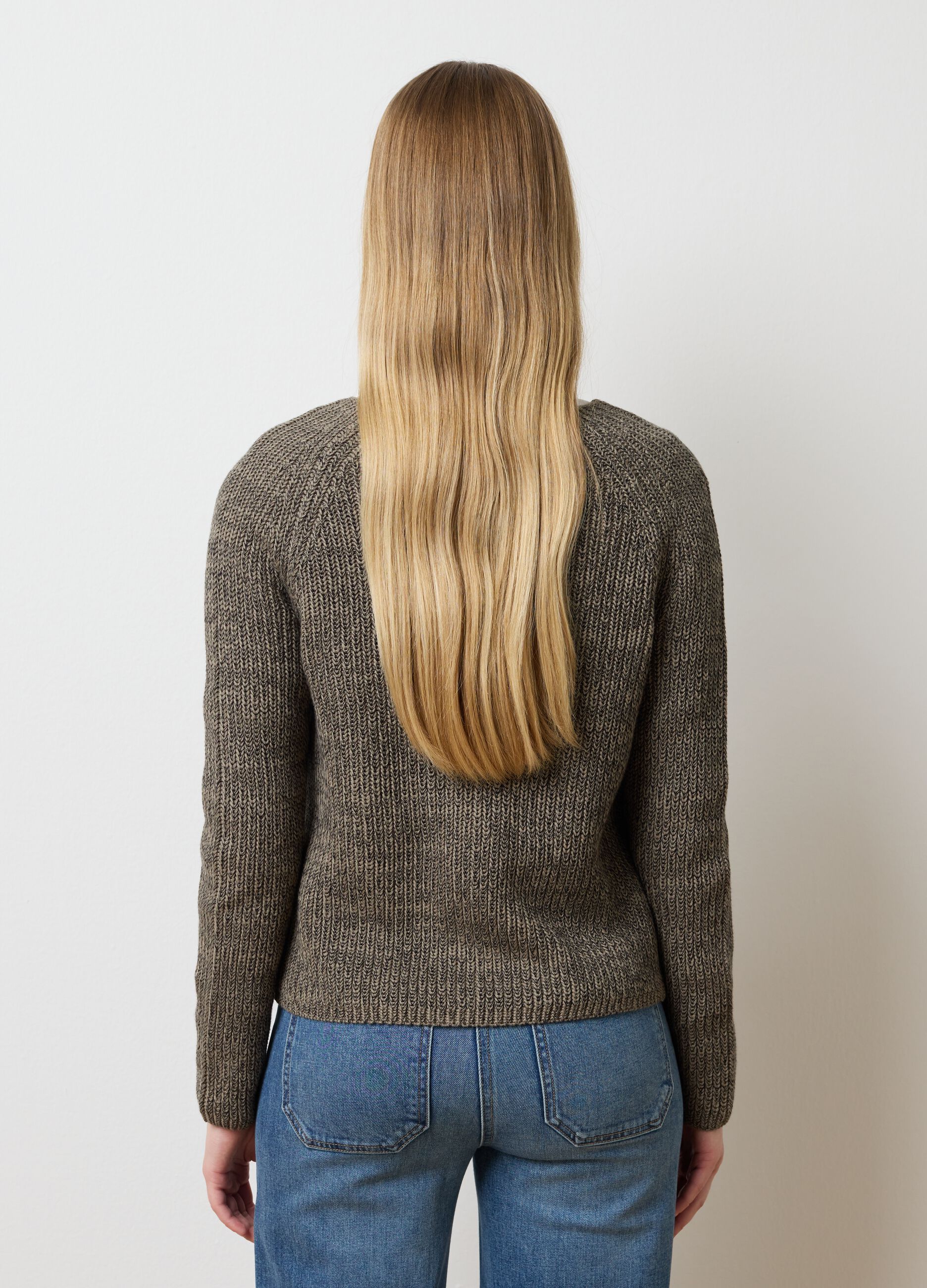 Regular fit pure cotton brown cardigan