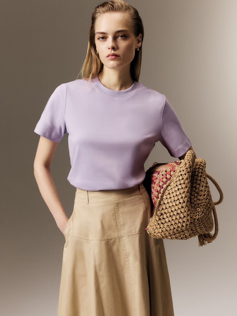 Purple pure cotton relaxed fit T-shirt_0