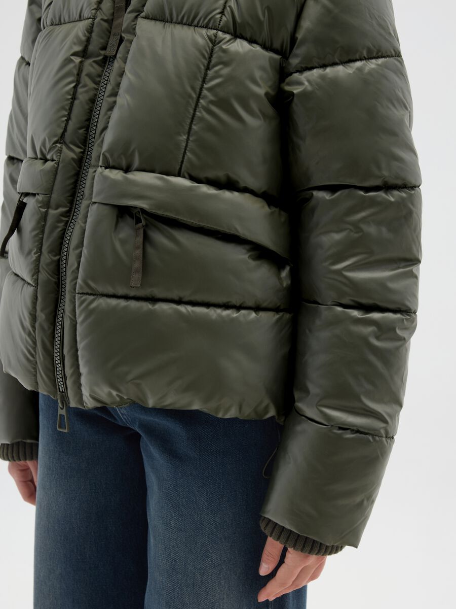 Piumino The Iconic Puffer verde con cappuccio_3