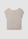 Beige pure viscose V-neck T-shirt, regular fit_5