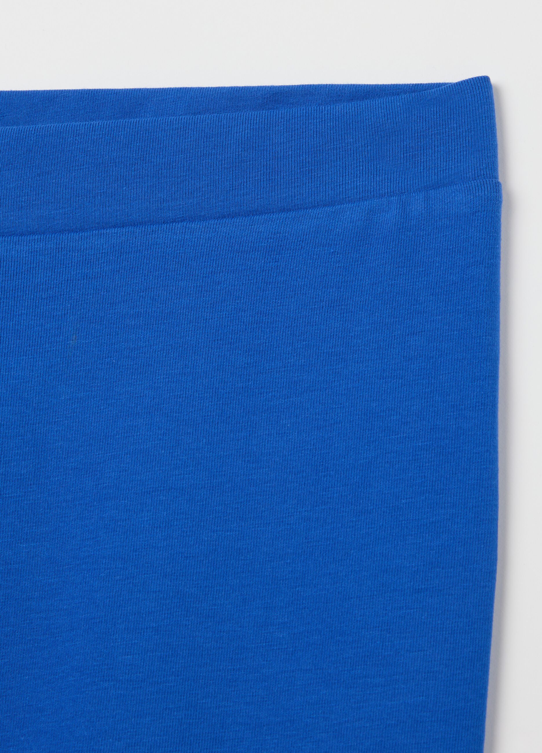 Women's blue regular fit stretch cotton leggings