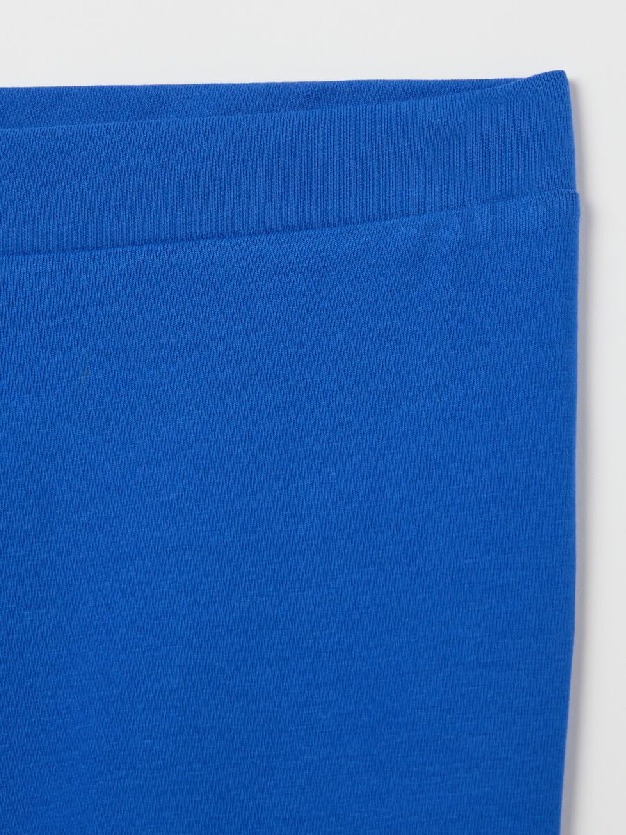 Women's blue regular fit stretch cotton leggings_1