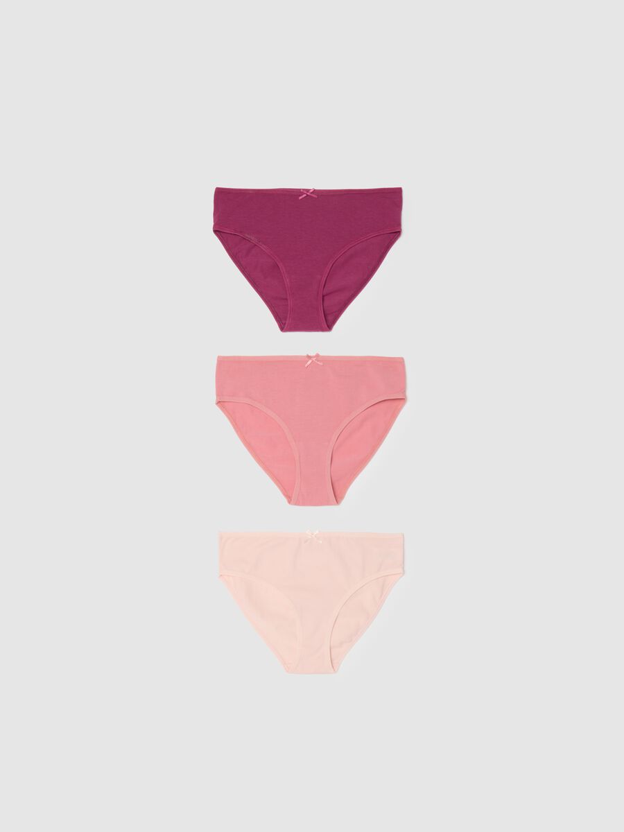 Tripack girls' multicoloured cotton blend briefs regular fit_0