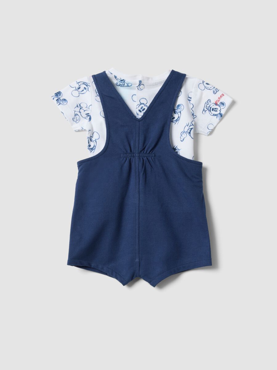 Multicoloured pure cotton baby outfit with Mickey Mouse_1