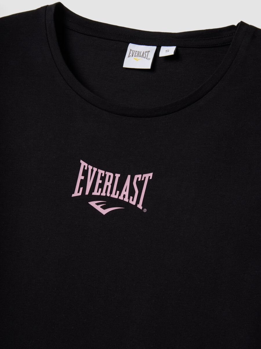 Black pure cotton regular fit T-shirt with logo_1