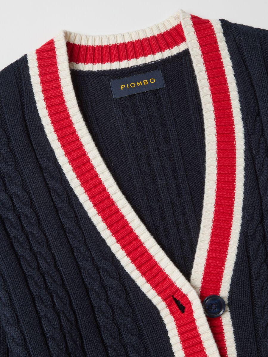 Cardigan multicolor in puro cotone over fit con scollo deep V_1